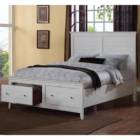 Rustic Cottage King Bed with Storage